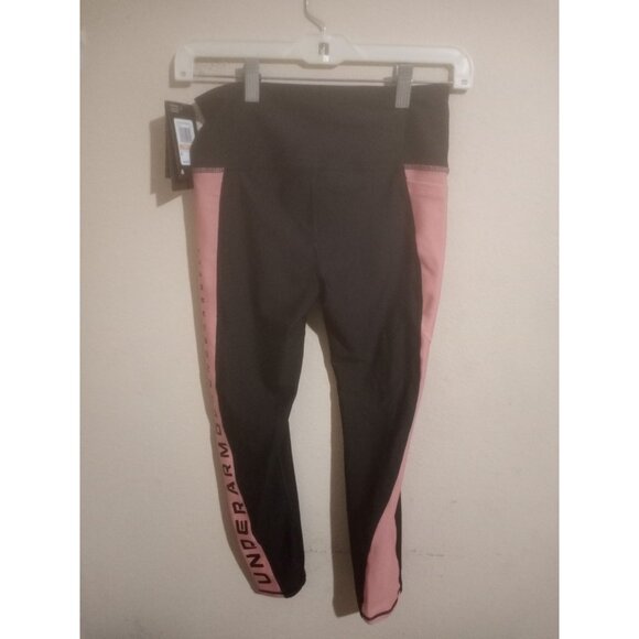 New Under Armour Women’s Black Pink HeatGear Ankle Compression Leggings Small S - Picture 6 of 13